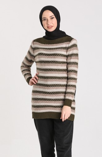 Knitwear Garnish Soft Sweater 1087-06 Khaki 1087-06