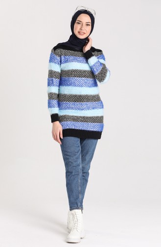 Saks-Blau Pullover 1088-01