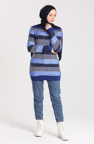 Knitwear Silvery Soft Sweater 1088-02 Saxe Blue Navy Blue 1088-02