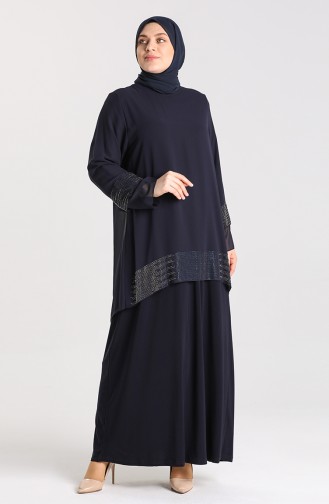 Habillé Hijab Bleu Marine 9300-05