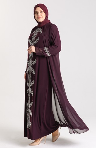 Lila Hijab-Abendkleider 9316-02