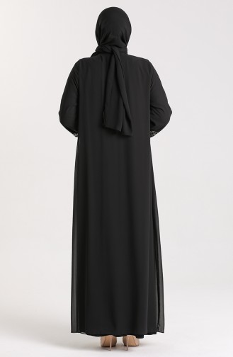 فساتين سهرة بتصميم اسلامي أسود 9316-04