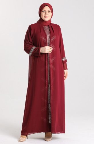 Habillé Hijab Bordeaux 9316-07