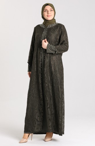 Senf Hijab-Abendkleider 9355-04