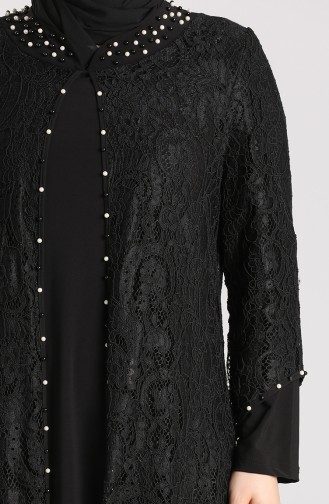 Schwarz Hijab-Abendkleider 9355-06
