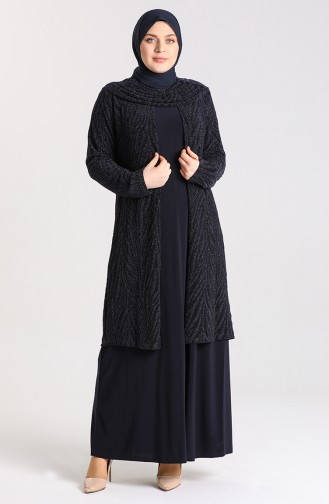 Habillé Hijab Bleu Marine 9377-02