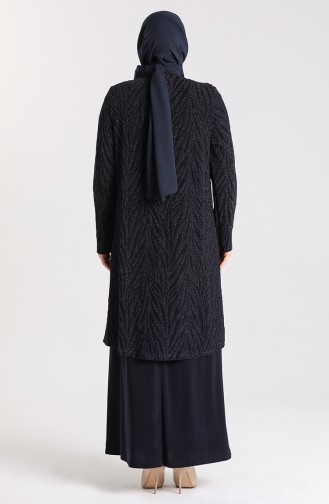 Dunkelblau Hijab-Abendkleider 9377-02