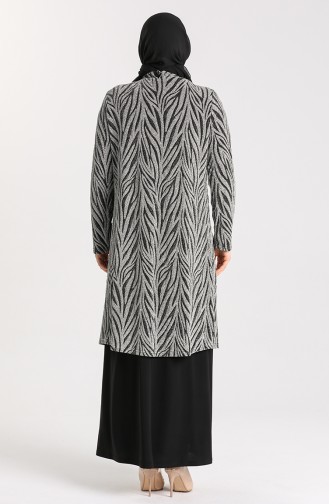 Silbergrau Hijab-Abendkleider 9377-03