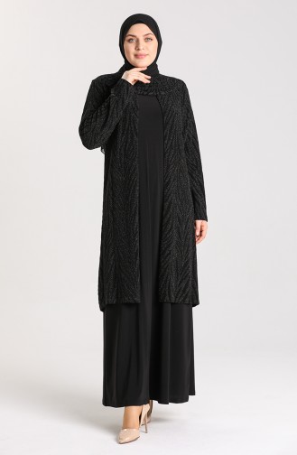 Habillé Hijab Noir 9377-04