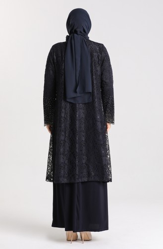 Dunkelblau Hijab-Abendkleider 9392-02