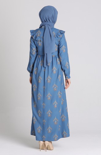 Indigo Hijab Dress 21Y8225-02