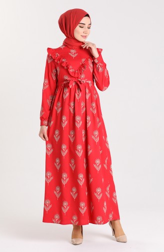 Red Hijab Dress 21Y8225-06
