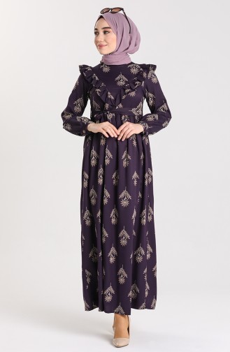 Dark Purple Hijab Dress 21Y8225-10