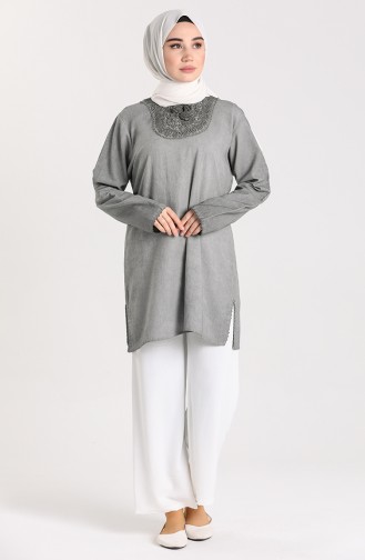Chile Cloth Lace Tunic 5454-02 Gray 5454-02