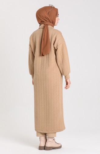 Knitted Patterned Long Tunic 1167-03 Camel 1167-03