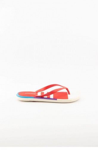 Red Summer Slippers 2862.MM KIRMIZI