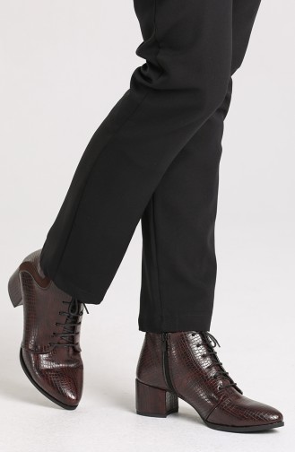 Bayan Bot Sİ10-01 Bordo Kroko