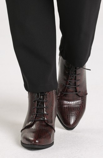 Bayan Bot Sİ10-01 Bordo Kroko
