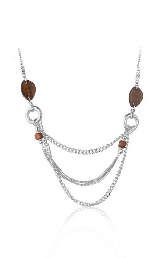 Jewelicon Kadın Taşlı Kombin Kolye JWL2028 Gümüş