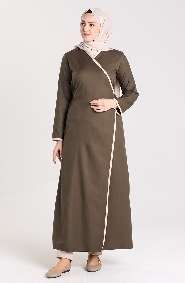 Side Tied Prayer Dress 0616-04 Dark Khaki 0616-04 | Sefamerve
