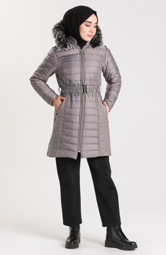 Fur quilted Coat 0911-05 Gray 0911-05