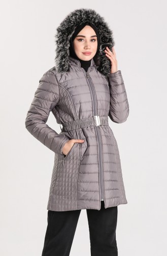 Fur quilted Coat 0911-05 Gray 0911-05