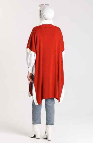 Brick Red Poncho 0142-12