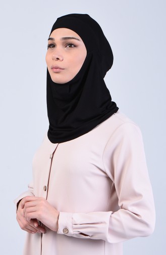 Sefamerve Hijab Gesichtsabdeckung Bonnet 8802-02 Schwarz 8802-02