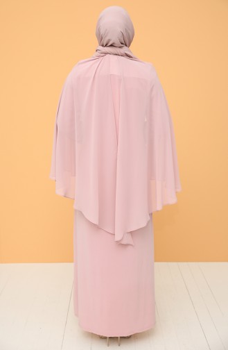 Plus Size Lace Stone Evening Dress 9361-02 Powder 9361-02