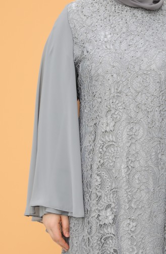 Grau Hijab-Abendkleider 9361-04