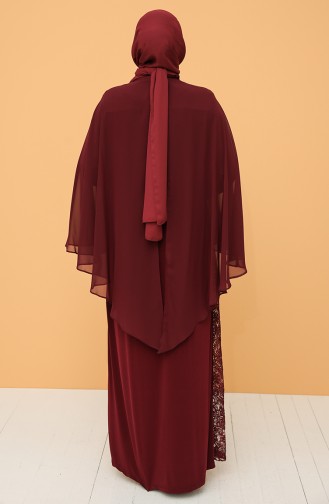 Claret red İslamitische Avondjurk 9361-05