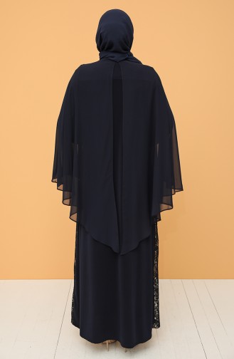 Dunkelblau Hijab-Abendkleider 9361-07