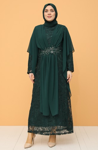 Habillé Hijab Vert emeraude 9364-03