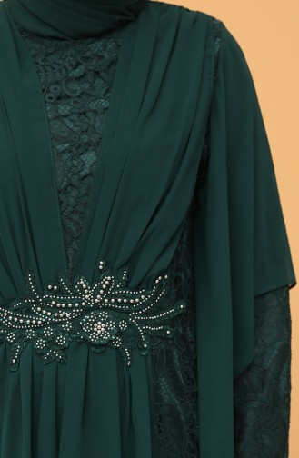 Plus Size Lace Evening Dress 9364-03 Emerald Green 9364-03