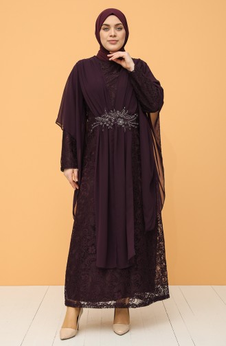 Plus Size Lace Evening Dress 9364-05 Purple 9364-05