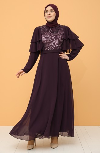 Purple İslamitische Avondjurk 9385-05