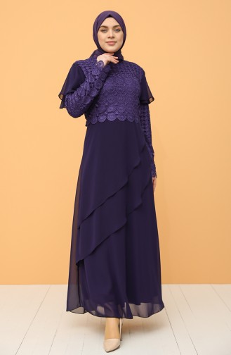 Plus Size Lace Evening Dress 9395-03 Purple 9395-03