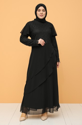 Schwarz Hijab-Abendkleider 9395-06