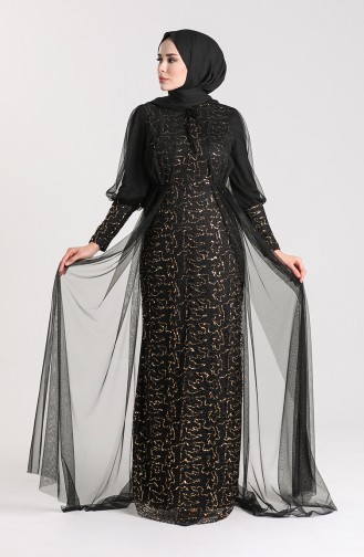 Schwarz Hijab-Abendkleider 5346-10