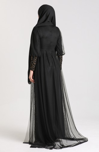Black Hijab Evening Dress 5346-10