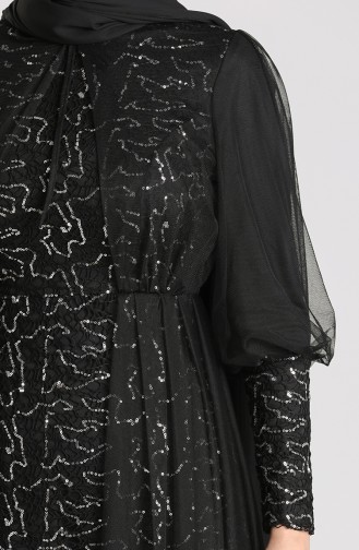 Schwarz Hijab-Abendkleider 5346-11