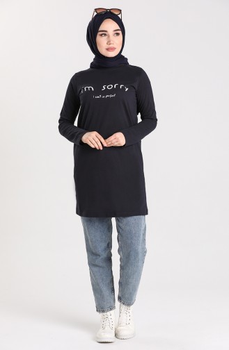 Sports Tunic with Lettering Pattern 6000-02 Navy Blue 6000-02