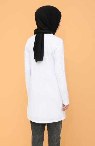 Sports Tunic with Text Pattern 6000-03 white 6000-03