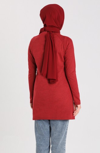 Baskılı Tunik 3048-17 Koyu Bordo