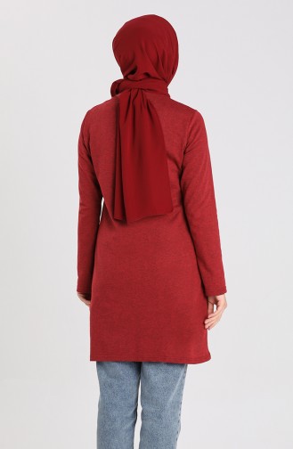 Asymmetric Tunic with Side Slits 3236-09 Claret Red 3236-09