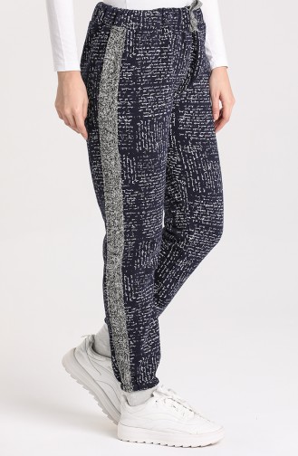 Plus Size Garnish Jogger Sweatpants 0500-04 Dark Navy Blue 0500-04