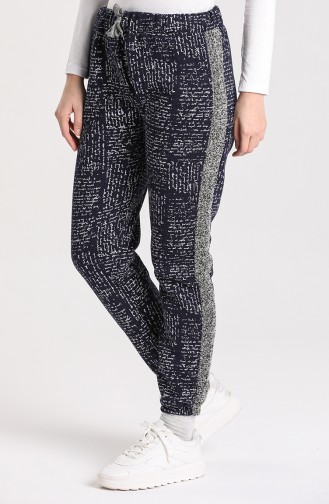 Plus Size Garnish Jogger Sweatpants 0500-04 Dark Navy Blue 0500-04