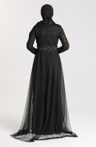 Black Hijab Evening Dress 5345-10