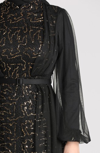 Schwarz Hijab-Abendkleider 5383-09