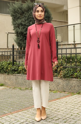 Basic Kolyeli Tunik 4013-02 Gül Kurusu